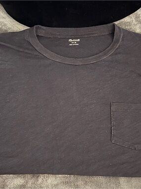 Madewell Ladies Black Thin Pocket Crew Neck Short Sleeve T-Shirt, SZ M.
